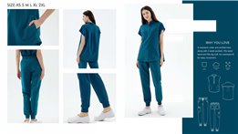 Uniforme Médical avec Haut et Pantalon uniformes Médical  FEMME MANCHES COURTES - Ref.0051