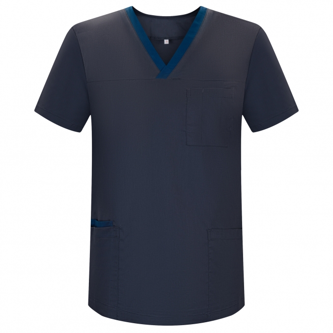 WORK CLOTHES UNISEX PEAK COLLAR SHORT SLEEVES Medical Uniforms Scru...