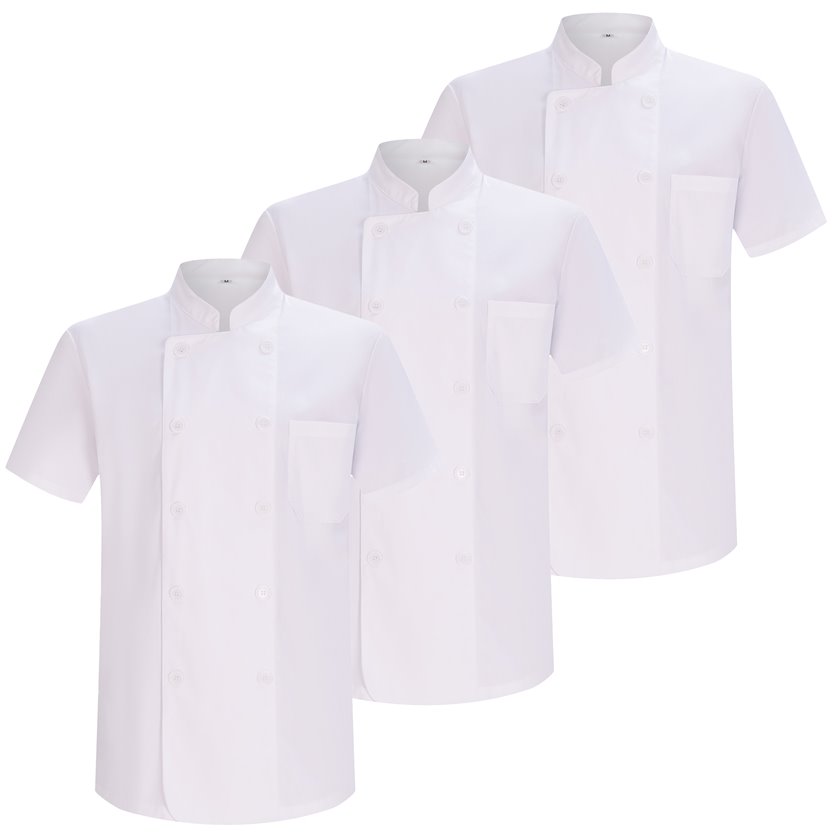 Pack 3 Units -CHEF JACKETS GENTLEMAN WITH SHORT SLEEVES - Ref.8421