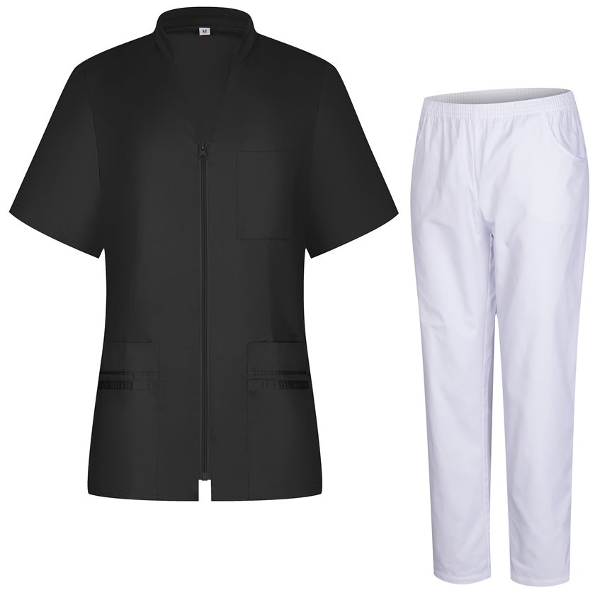 Conjunto de uniformes para mulheres – uniforme médico feminino com camisa e calça 712-8312